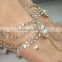 GOLD tone crystal PAYAL Anklets pair with toe ring barefoot sandal