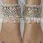 Crystal broad payal ANKLETS feet bracelet pair
