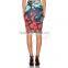MGOO High Fashion Branded Knee Length Skirts For Women office Suit Skirts Floral Color Changing Skirts 15145A244