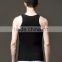 Mens black plain custom gym stringer vest
