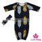 Stylish Little Boys&Girls Clothing Boutique Printing Pattern Baby Outdoor Sleeping Bag With Bow Headband Casual Suit Set