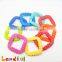 Mix Color Silicone Teether Shape Baby Teething Toy Square Baby Teether