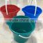 plastic round bin container bucket with handle
