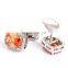 New Elegant orange Crystal Cufflinks For Men's Accessories