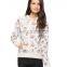 CHEFON Rose Garden Print Women White Hoodie CH0056