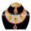 Gold Plated Indian Handmade Ethnic Party wear Kundan Zerconic Necklace set Red Color