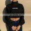 LAITE H2016 Autumn Women Sweatshirts Ladies High Collar Crop Top Sweatshirts Women Printed Clothing