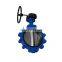 ductile cast iron ggg50 dn100 lug butterfly valve with worm gear box operator