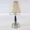luxury bed side reading fabric shade metal table lamps rechargeable modern hotel table lamps