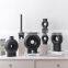 Nordic Table Decoration Matt Black Modern Ceramic Donut Vase For Home