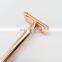 Wholesale Metal Alloy Customized Logo Rose Gold Female Double Edge Safety metal Razor