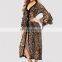 Sexy plus size leopard print nightgown robe Plus Size Women's Sleepwear womens sexy underwear
