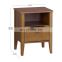 Classic Style Wood Nightstand End Table with Drawer and Open Cabinet for Bedroom Living Room