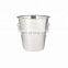 Round Stainless Steel Ice Bucket Metal Beer Tub Cube Container Wine Champagne Cooler Handles Copper Ice Buckets