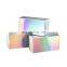 Holographic slide out folding boxes cosmetic paper container drawer packaging box without logo