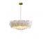 Creative LED Chandelier Princess Romantic Hanging Lamp For Living Room Bedroom Copper Chain Feather Pendant Light