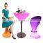 hookah lounge sofa furniture /Led Outdoor Rechargeable Modern Waterproof Commercial Bar Furniture Led Cocktail Table and Chair