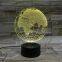Touchable Switch 7 Color Changed Globe Night Light USB acrylic 3d led lamps base 3d optical illusion lamp