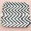 Baby Pink Printed Square Chevron Paper Plate