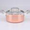 SA-12001 Tri-ply copper cookware set casting handle silicon spray 3 ply kitchware