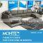 modern grey leather corner sofa bed