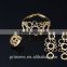 Bridal Jewelry Sets Gold 2016 New Statement Crystal Circle Necklace Wedding Earrings Bracelet Rings 4Pcs/set