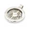 Stainless steel silver plate locket,crystal coin locket holder pendant