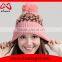 Lovely Machine Knit Beanies Fashion Jacquard Beanie Your Own Logo Hat With Top Ball