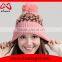 Trendy Animal Fur Ball Hat Fluffy Raccoon Pom Poms Knit Hat jacquard Beanies