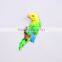 Colorful 5 inch Plastic Pearl Powder Flat Parrot Animal Fridge Magnet, Animal Homes craft, Decorative Magnets