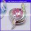 925 Sterling Silver Pendant Necklace Opal And Pink Sapphire Heart Pendant Wholesale