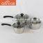Allnice 20cm Mirror polish glass cover classics stainless steel milk pot