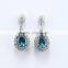 Mystery 2015 classic micro setting 925 silver Tanzanite CZ Diana earring.