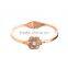 High quality small order shinny polish vacuum rose gold stainless steel open bangle