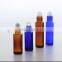 5ml amber small roll on glass bottle with cap