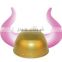 Golden Warrior Plastic Viking Helmet with Light Up Horns Flashing Purple Light