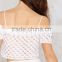 2016 Summer Off Shoulder Spaghetti Strap Sexy White Crochet Crop Top