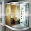 movable tempered glass shower door with mirror polished surface handle