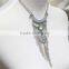 Antiqued Silver Folk w/ Clear Crystal & Resin Bead Statement Necklace 2016 Fashion Style Wholesale