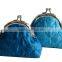 Quilted effect polyester coin purses with metal frame 2016