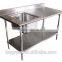 2-Tier Stainless Steel Table with Sink