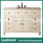 Antique 60" solid wood cabinet with creamy white finish bathroom vanity