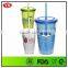 Hot sales 16 oz hard plastic insulated cup with straw