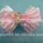 Pre-tied bows with elastic band organza ribbon bow for gift packing packing satin bow purple ribbon bows