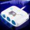 3 socket auto cigarette lighter battery car charger