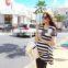 Fashion Striped Maternity Wear dress Short Sleeve