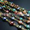 5mm red,pink,green,blue enameled Turkish evil eye beads links gold plated brass necklace chain DIY supplies 1315012