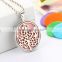 Fancy simple gold stainless steel essential oil diffuser pendant for girls