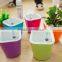 Self watering planter flower pot home office garden water level indicator