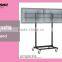 Adjustable in height monitor display stand, TV movable floor bracket stand